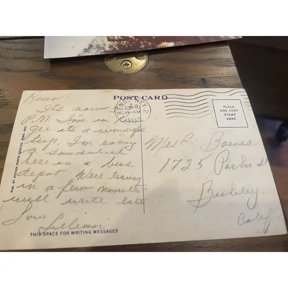 Antique Pyramid Lake Nevada Scenic Postcard Reno Postmark